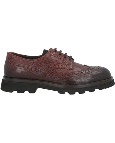 Doucal's Lace-Up Shoes Leather, Textile Fibres - Brown