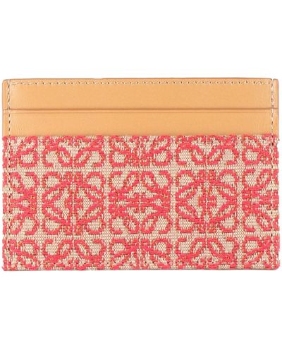 Loewe Cardholder Leather, Textile Fibers - Pink