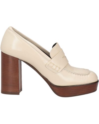 Ovye' By Cristina Lucchi Cream Loafers Calfskin - Natural