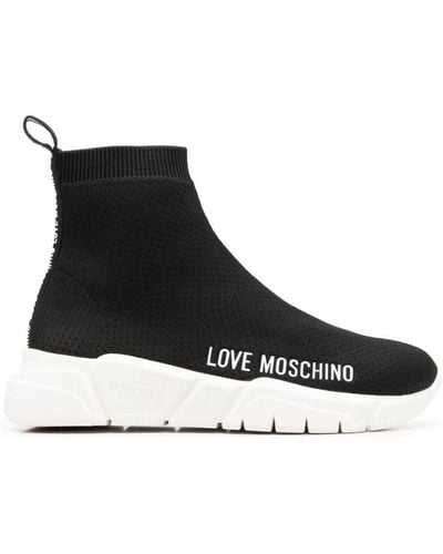 Love Moschino Zapatillas altas stretch - Negro