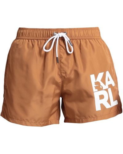 Karl Lagerfeld Swim Trunks - Brown