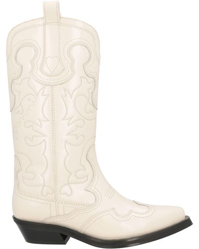 Ganni Boot Leather - White
