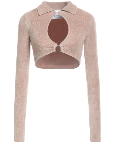Erika Cavallini Semi Couture Sand Sweater Viscose, Polyamide, Elastane - White