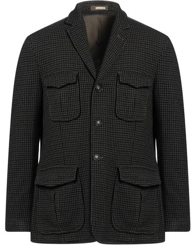 Massimo Alba Dark Blazer Wool, Cotton, Polyamide - Black