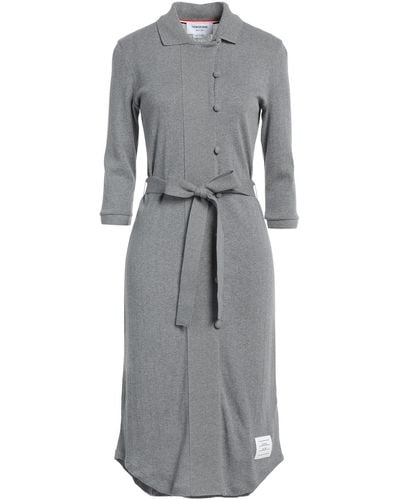 Thom Browne Midi Dress Cotton, Polyamide - Grey