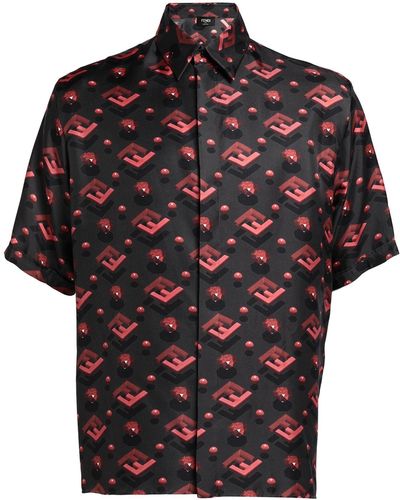 Fendi Logo Print Short-sleeve Shirt - Black