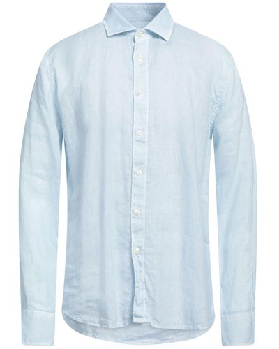 120% Lino Camisa - Azul