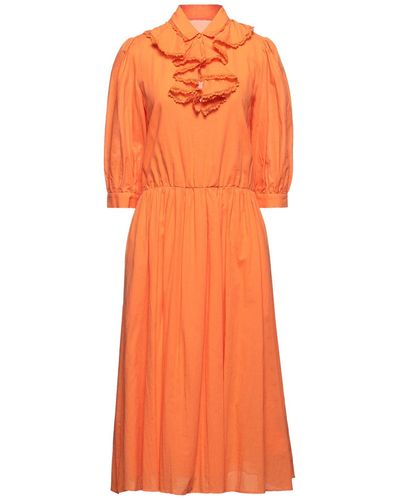 be Blumarine Midi Dress Cotton - Orange