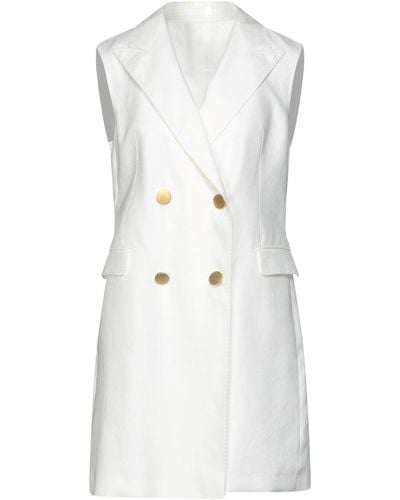 Tagliatore 0205 Overcoat & Trench Coat Linen - White