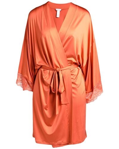 Hanro Dressing Gown Or Bathrobe - Orange