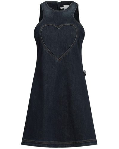 Love Moschino Mini Dress Cotton, Polyester, Elastane - Blue