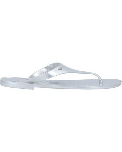 Emporio Armani Toe Strap Sandals - Metallic