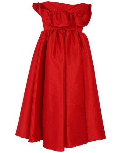Kika Vargas Midi Dress - Red