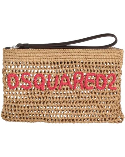 DSquared² Sand Handbag Natural Raffia - Pink