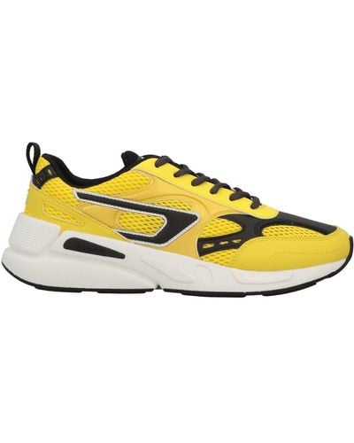 DIESEL S-serendipity Sneakers In Leather And Mesh - Yellow