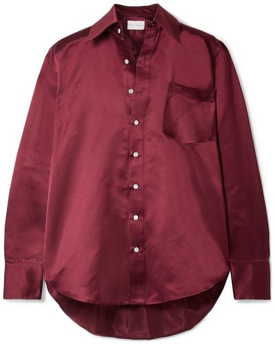 Matthew Adams Dolan Oversized Silk-charmeuse Shirt - Red