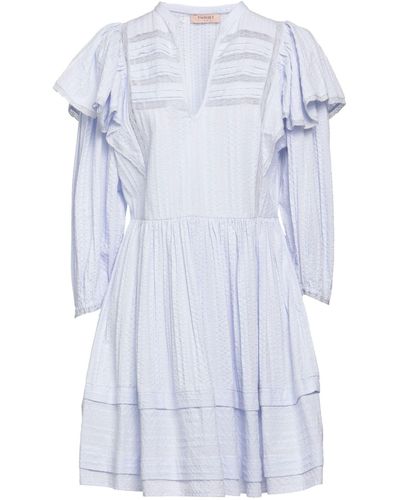 Twin Set Azure Mini Dress Cotton - Blue