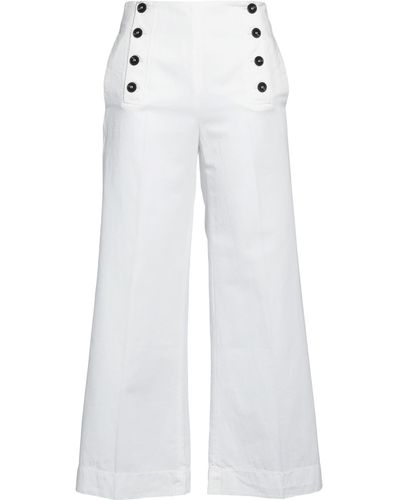 Incotex Ivory Pants Cotton, Linen - White