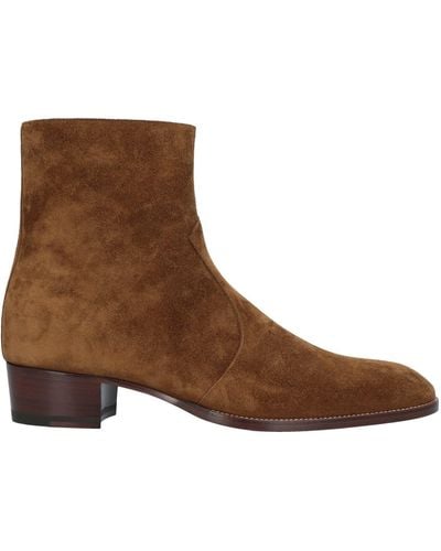 Saint Laurent Ankle Boots Soft Leather - Brown