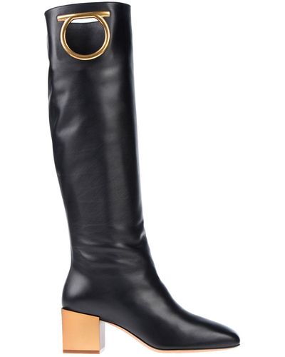 Ferragamo Knee Boots - Black