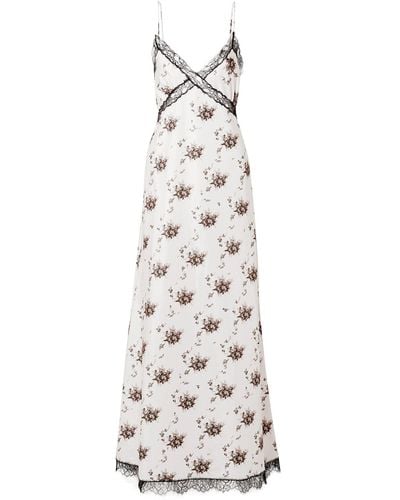 Brock Collection Onorina lace-trimmed floral-print taffeta maxi dress - Weiß