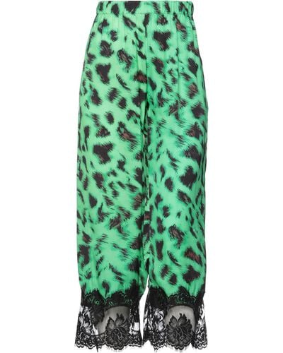 Pink Memories Cropped Trousers - Green