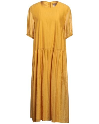 Max Mara Midi Dress Cotton, Silk - Yellow
