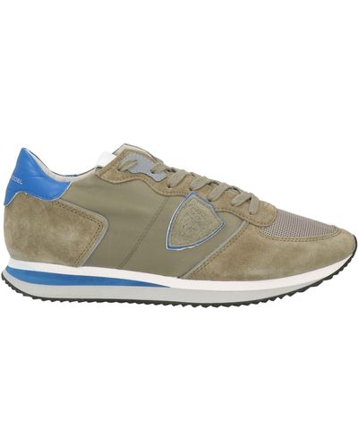 Philippe Model Military Trainers Leather, Textile Fibres - Green