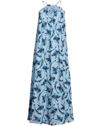 120% Lino Long Dress - Blue
