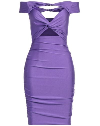 Maje Off-the-shoulder Cutout Twisted Satin-jersey Mini Dress - Purple