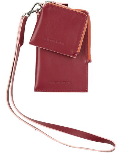 Maison Kitsuné Burgundy Document Holder Soft Leather - Red