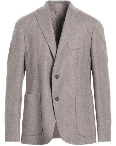 Peserico Khaki Blazer Virgin Wool, Cashmere, Silk - Gray