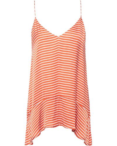 American Vintage Akining Asymmetric Striped Cupro Camisole - Pink
