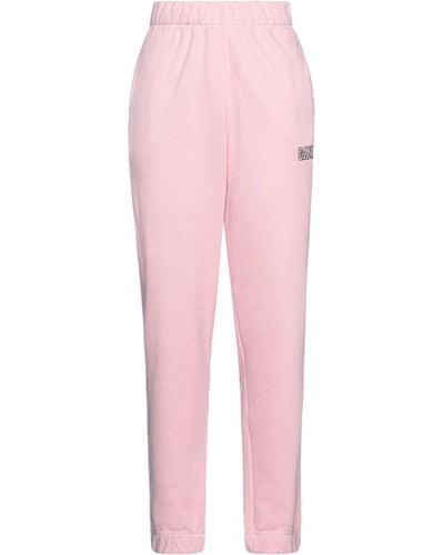 Ganni Logo-embroidered Tapered Track Pants - Pink