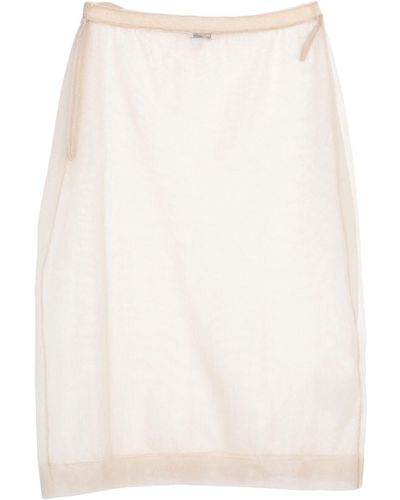 Miu Miu Midi Skirt - Natural
