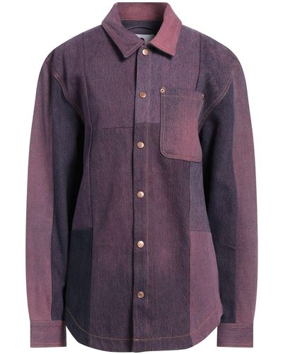 Marine Serre Denim Shirt - Purple