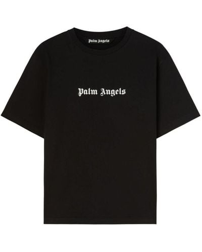 Palm Angels Camiseta Logo Estampado - Negro