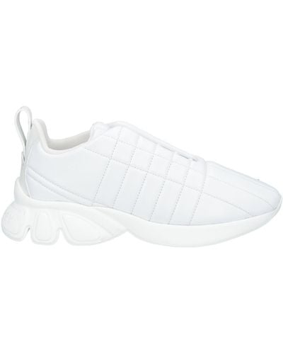 Burberry SNEAKERS IN PELLE TRAPUNTATA - Bianco