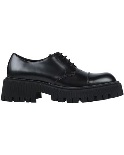 Balenciaga Leather Tractor Derby Shoes - Black