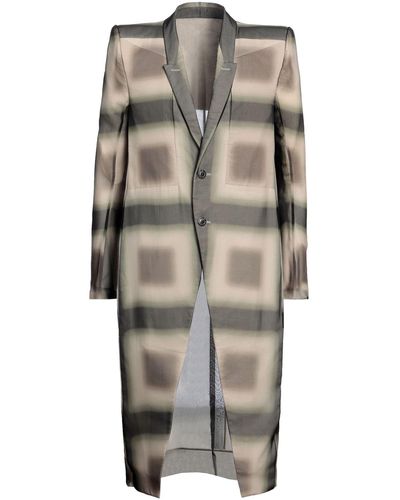 Rick Owens Overcoat & Trench Coat - Grey