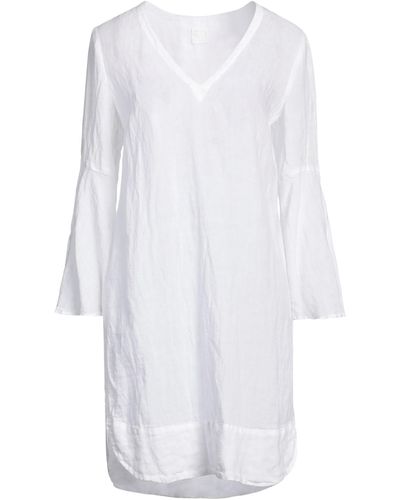 120% Lino Minivestido - Blanco