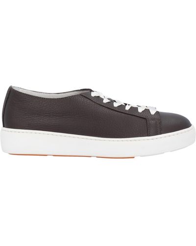 Santoni Dark Sneakers Soft Leather - Gray