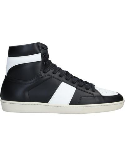 Saint Laurent Sneakers signature court sl/10h high top nere e bianco ottico in pelle - Nero