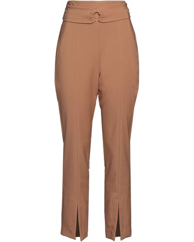 Kocca Camel Pants Polyester, Elastane - Brown