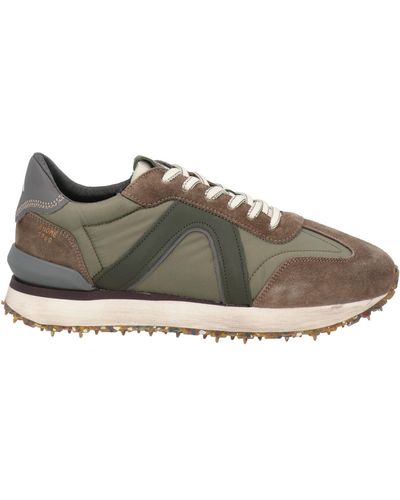 Ambitious Military Sneakers Soft Leather, Textile Fibers - Green