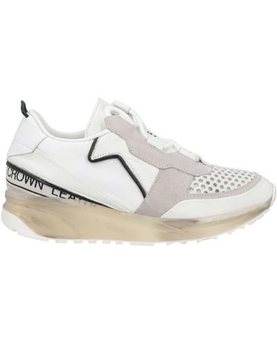 Leather Crown Sneakers - Blanco