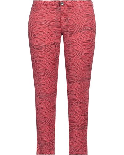 Guess Pants Cotton, Elastane - Red