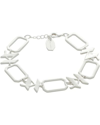 KARL LAGERFELD K/MONOGRAM CHAIN PAVE BRACELET, Silver Women's Bracelet