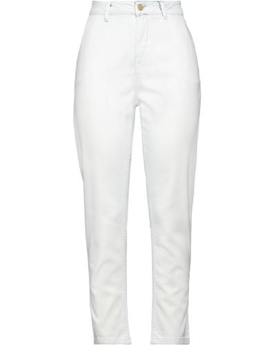 Manila Grace Pantalon en jean - Blanc