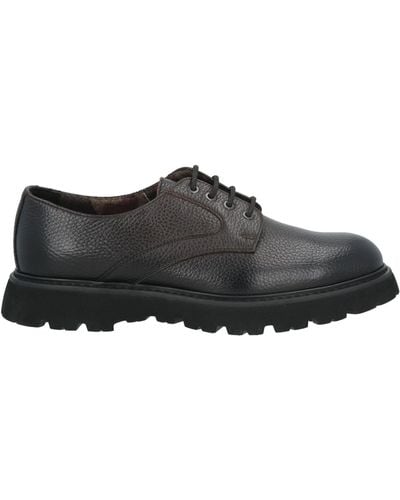 Doucal's Dark Lace-Up Shoes Leather - Black